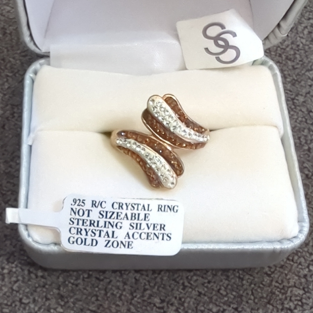Gold and Silver Crystal Ring